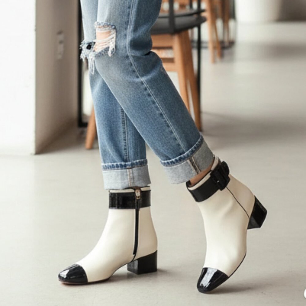 Bally Ankle Boots Jay Leather Beige Black